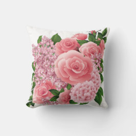 Almofada Blush Pink Floral Pillow | Throw Pillow 16x16 Inch