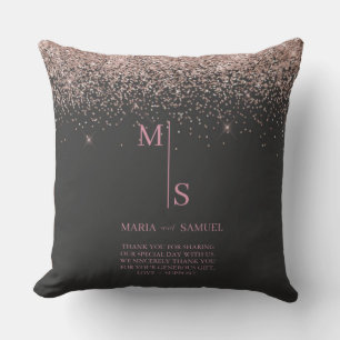 Almofada Blush Rosa Dourado Glitter Prata Script Persona