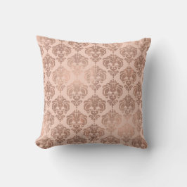 Almofada Blush Rosa Dourado Rosa Glam Moderno Damask
