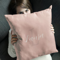 Blush rosa moderno script feminino monograma nome