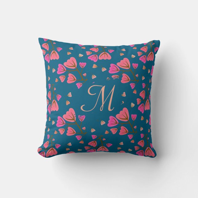 Almofada Blushing Petals Floral Throw Pillow (Frente)