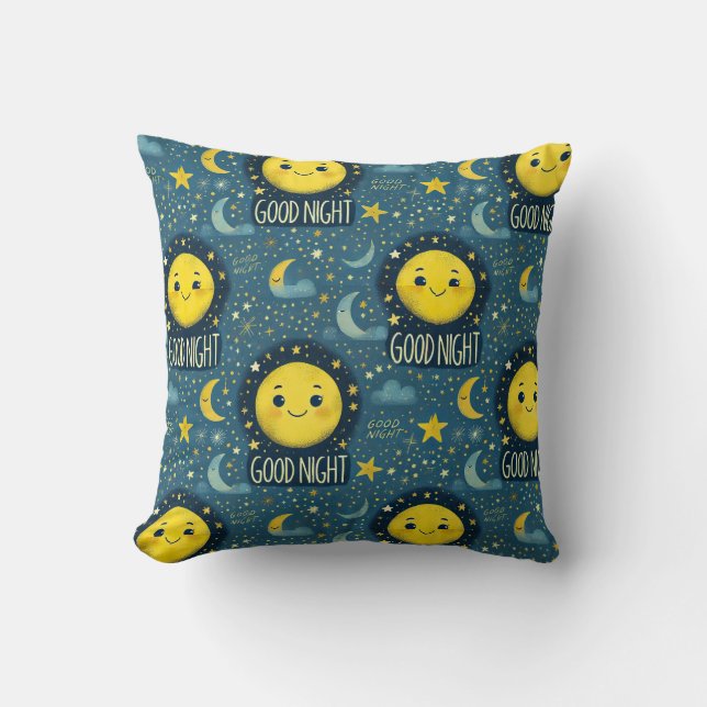Almofada 🌙⭐ Boa Noite Crianças Padrão Sonolento Presente d (Frente)