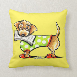 Almofada Boas notícias Wirehaired Dachshund Happy