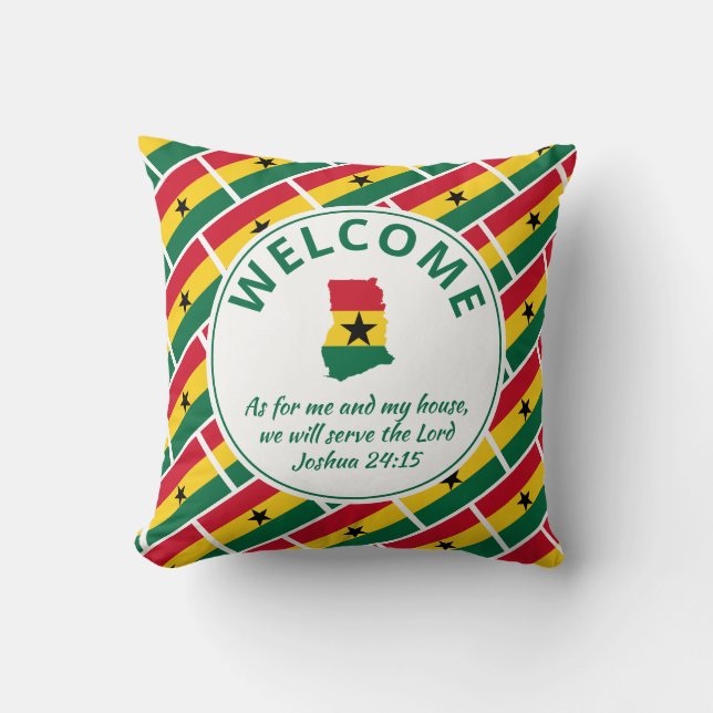 Almofada Boas-vindas cristãs personalizadas GANHA (Frente)