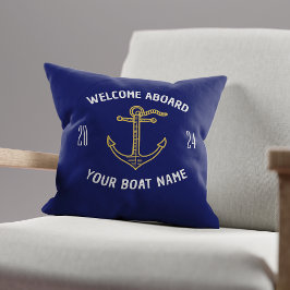 Almofada Boas-vindas Personalizadas Nome do Barco Azul Mari