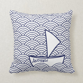 Almofada Boat on Waves Travesseiro decorativo