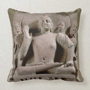 Almofada Bodhisattva assentado, Mathura (arenito vermelho)
