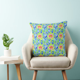 Almofada Boêmia Artista Floral Vibrante Aquarela