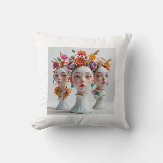 Almofada Boêmian Floral Centerole Trio: Fresco e Seco (Frente)