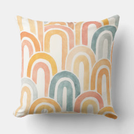 Almofada Bohemian arch fish scale painted pattern