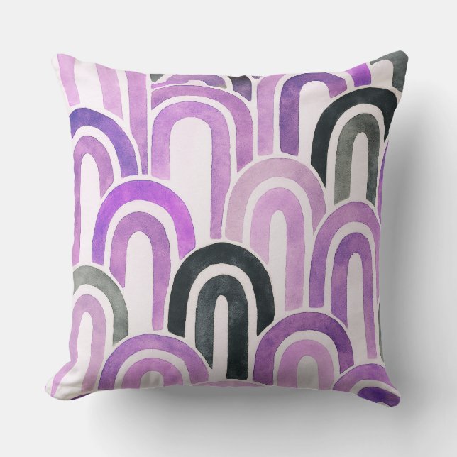 Almofada Bohemian arch fish scale painted pattern (Frente)