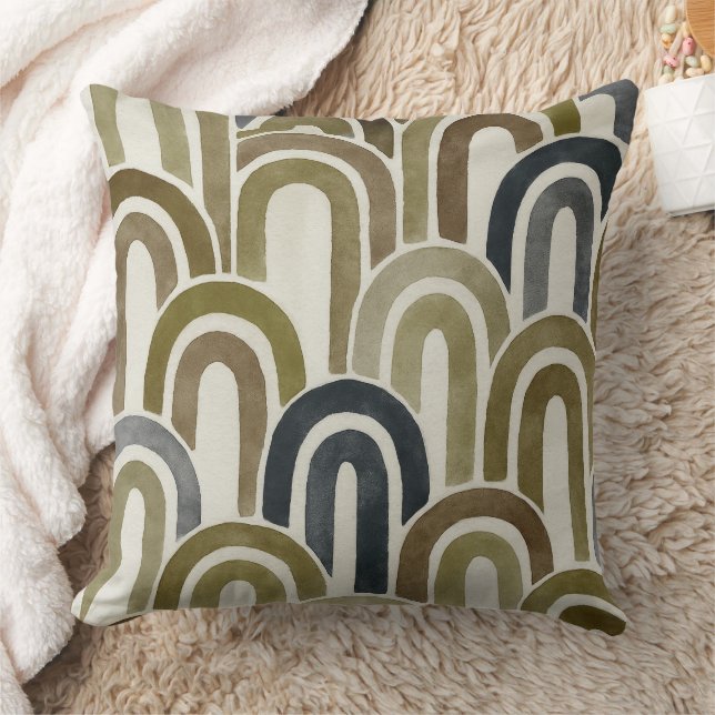 Almofada Bohemian arch fish scale painted pattern (Cobertor)