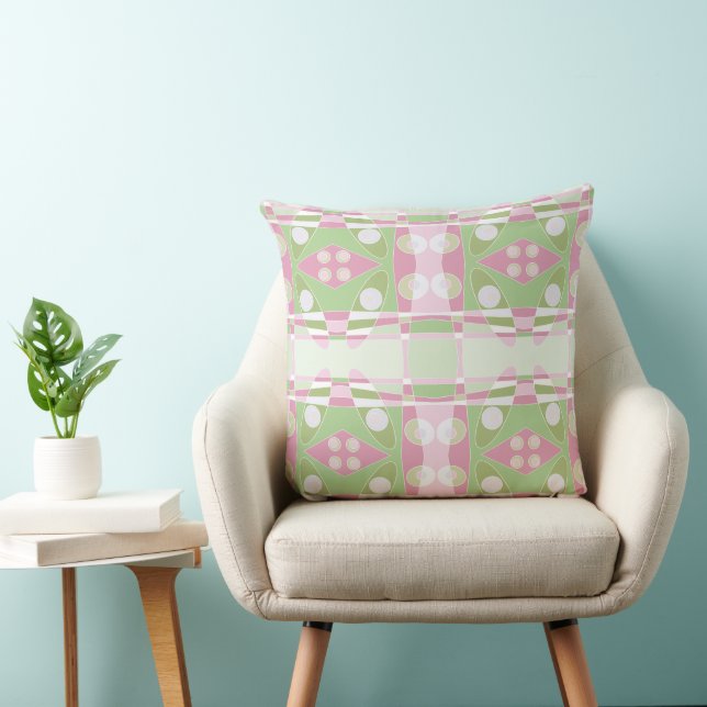 Almofada Bohemian Chintz 19 Verde Rosa Branco (Cadeira)