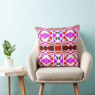Almofada Bohemian Chintz 40 Red Fuchsia Rosa