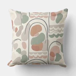 Almofada Boho Abstract Organic Shape Pillow - Earthy Terrac