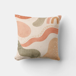 Almofada Boho Abstract Organic Shape Pillow - Earthy Terrac