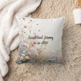Almofada Boho Aquarela Floral de Flores Silvestres Personal