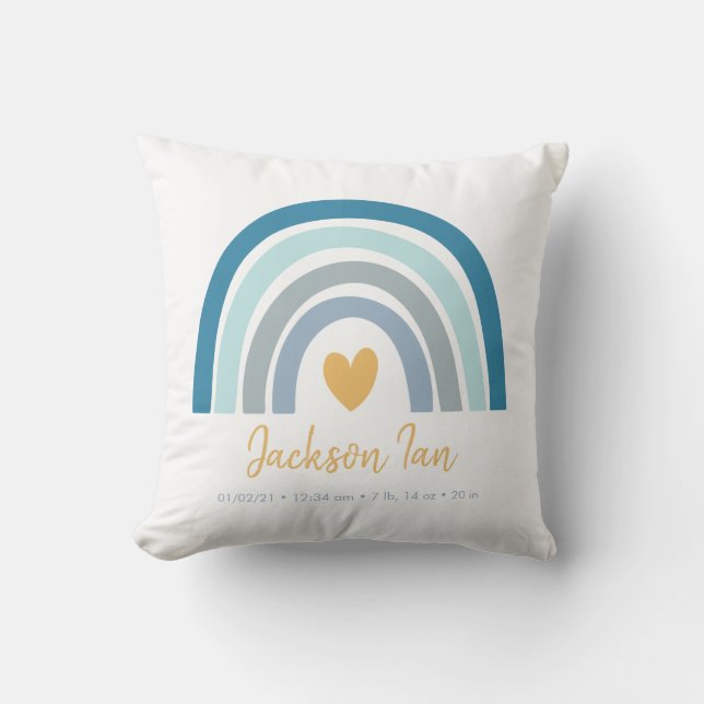 Almofada Boho Arco-Íris Bebê Personalizado Bichos Atirando  (Frente)