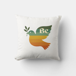 Almofada Boho Be Peace Retro Holiday Throw Pillow