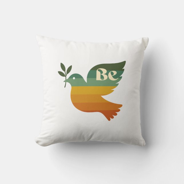 Almofada Boho Be Peace Retro Holiday Throw Pillow (Frente)