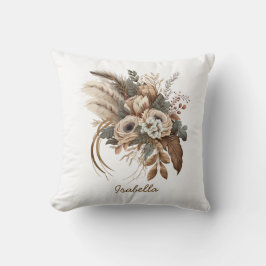 Almofada Boho Beige Floral Bonito Personalizado