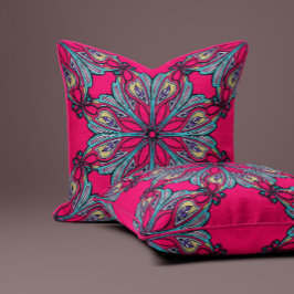 Almofada Boho Bloom in Hot Pink