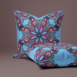 Almofada Boho Bloom in Sky Blue