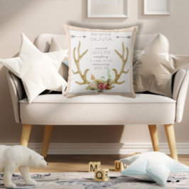 Almofada BOHO Bohemian Deer Antler Floral Baby Birat Stat