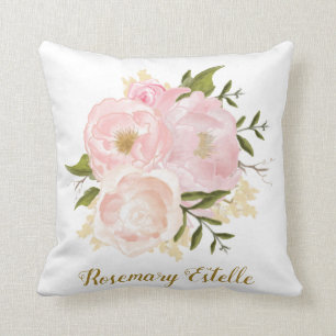 Almofada Boho cora decoração floral cor-de-rosa do berç