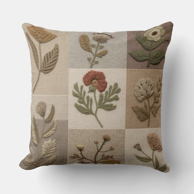 Almofada Boho de Flores Silvestres – Almofada Botâ (Frente)
