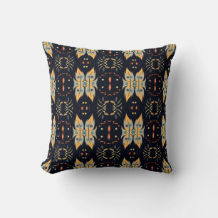 Almofada Boho deixa a mostarda amarela e azul