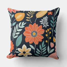 Almofada Boho floral branco colorida