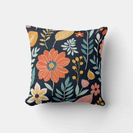 Almofada Boho floral branco colorida