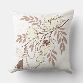Almofada Boho Floral Elegance | bege macio