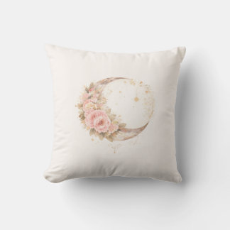 Almofada Boho Floral Lua | Travesseiro Minimalista Estético