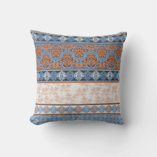 Almofada Boho Floral Stripes: Coleção Étnica Sem Costura