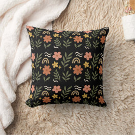Almofada Boho Floral Travesseiro Folha