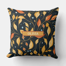 Boho Flowers Black Orange com Nome