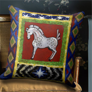 Almofada Boho Folk Art Russo Cottage