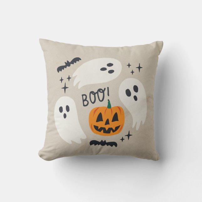 Almofada Boho Halloween Cute Ghost (Frente)