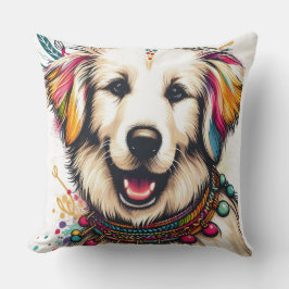 Almofada Boho Happy Dog - Na moda e Decoração vibrante