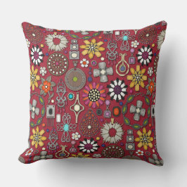 Almofada boho jewel tesures red