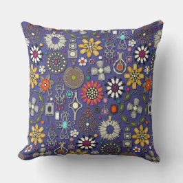 Almofada boho jewel tesures violeta azul