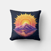 Boho Mandala Mountain Sunset | Cosmic Night Sky