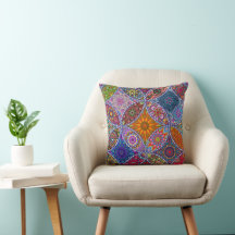 Boho Mandala Quilt Padrão Estilo Hippie Colorido