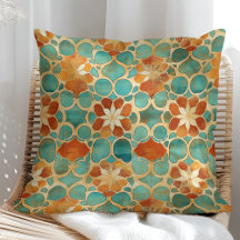 Boho Marroquino Turquesa e Floral Terracota