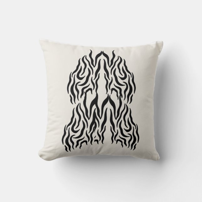 Almofada Boho Minimalist Line Art Pillow – 16x16 Modern Dec (Frente)