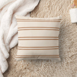 Almofada Boho Modern Farmhouse Neutral Stripes Beige Cream