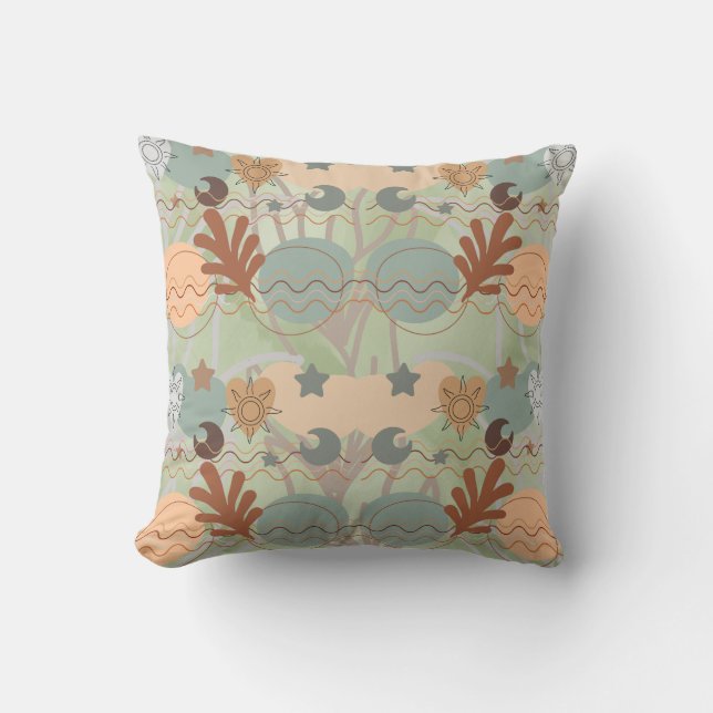 Almofada Boho modern geometric wallpaper (Frente)