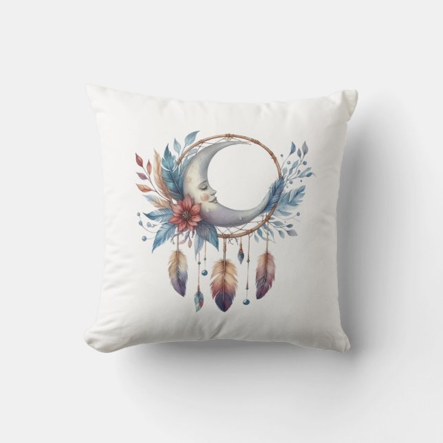Almofada Boho Moon Throw Pillow (Frente)